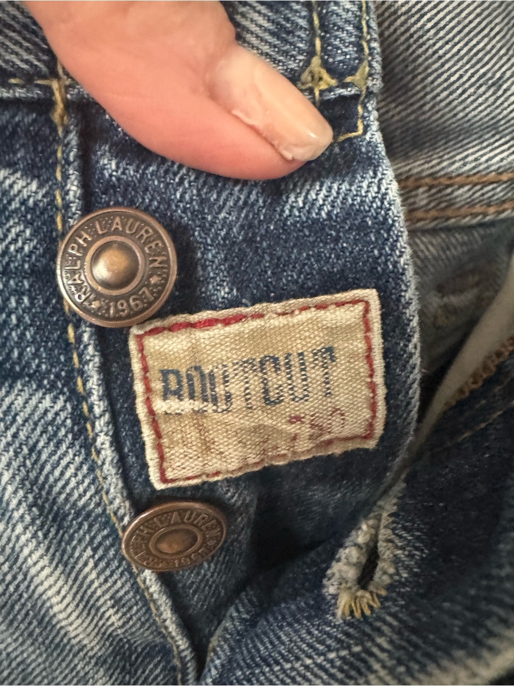 Men's RL Polo Bleached Blue Tie-Dye Jeans - Picture 5 of 8